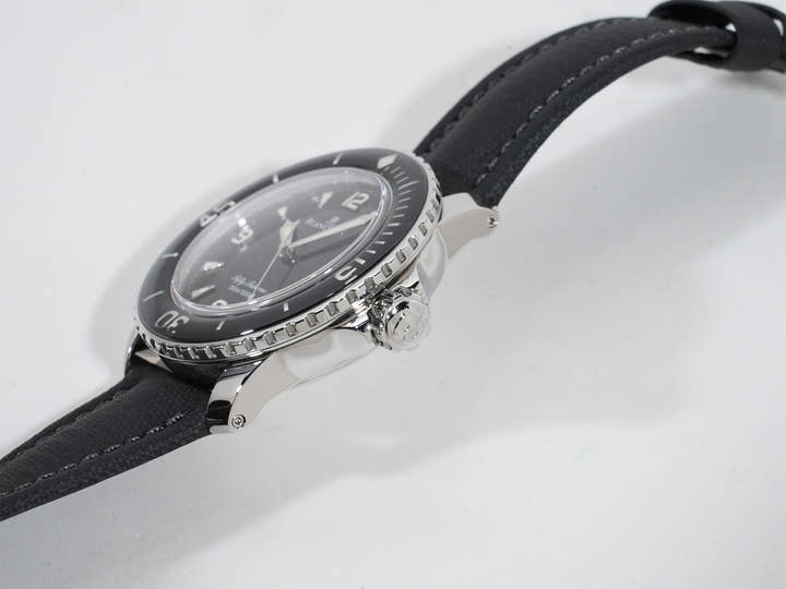 ブランパン フィフティ ファゾムス オートマティック Ref.5015-1130-52A ステンレススチール ブラック文字盤 美品 xpsyn8uu