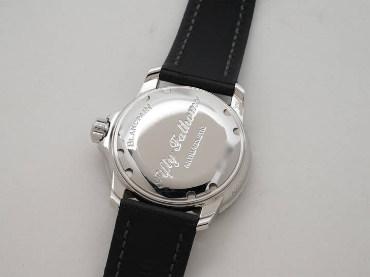 ブランパン フィフティ ファゾムス オートマティック Ref.5015-1130-52A ステンレススチール ブラック文字盤 美品 xpsyn8uu