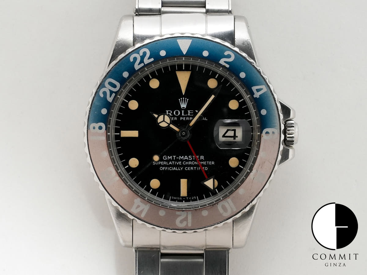 ロレックス GMTマスター Ref.1675 ステンレススチール ブラック文字盤 オイスターブレスレット 中古 f6ry489j