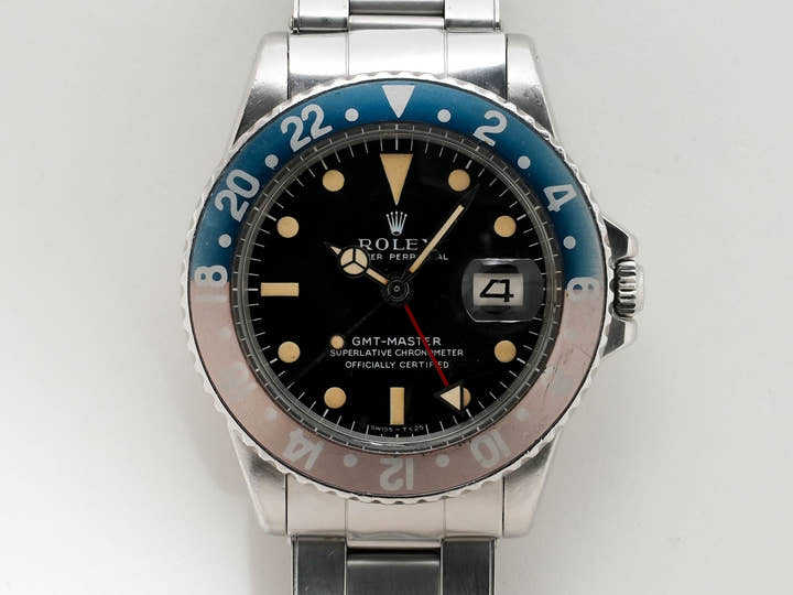 ロレックス GMTマスター Ref.1675 ステンレススチール ブラック文字盤 オイスターブレスレット 中古 f6ry489j