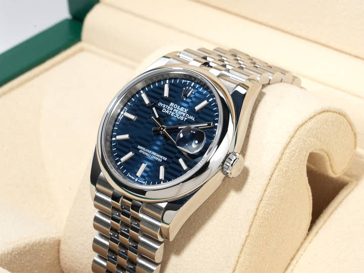 Rolex Datejust 36 Ref. 126200 Stainless Steel Blue Fluted Dial