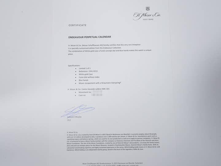 H.モーザー エンデバー パーペチュアル カレンダー コンセプト Ref.1341-0213 18KWG シグネチャーフュメ文字盤 中古 uwszqz92