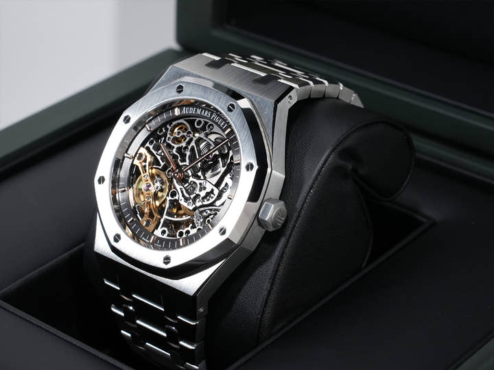 Audemars Piguet Royal Oak Double Balance Wheel Openwork Ref. 15407ST.OO.1220ST.01 Stainless Steel Skeleton Dial