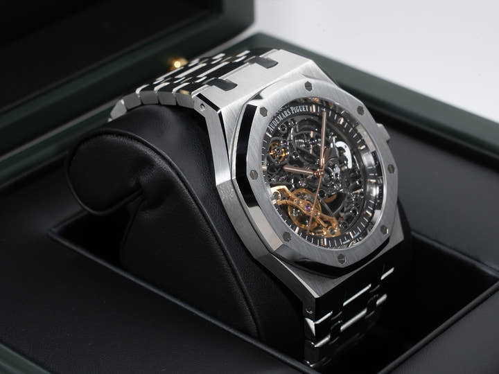 Audemars Piguet Royal Oak Double Balance Wheel Openwork Ref. 15407ST.OO.1220ST.01 Stainless Steel Skeleton Dial