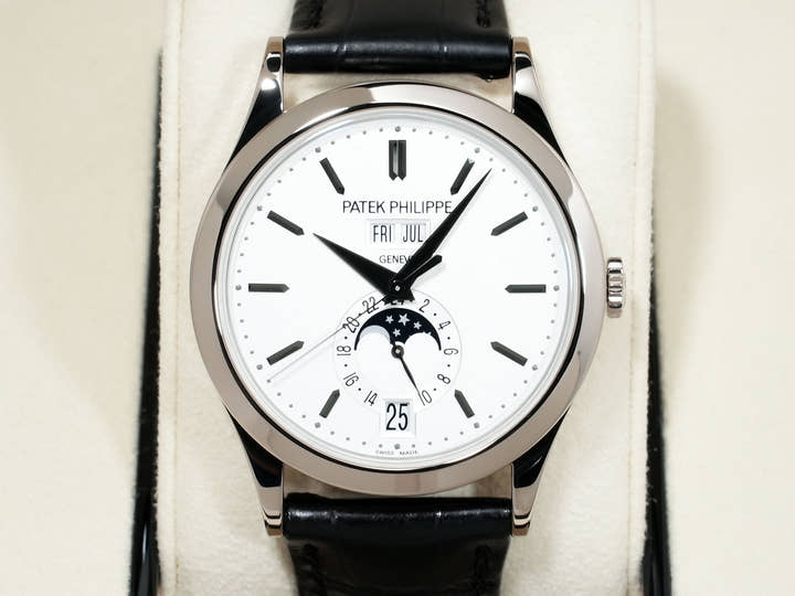 Patek Philippe Annual Calendar Moon Phase Ref. 5396G-011 White Gold Silver Opaline Dial