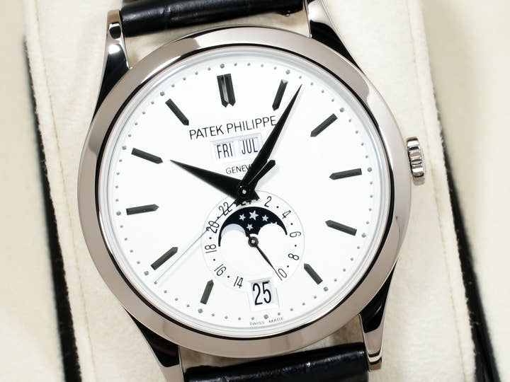 Patek Philippe Annual Calendar Moon Phase Ref. 5396G-011 White Gold Silver Opaline Dial