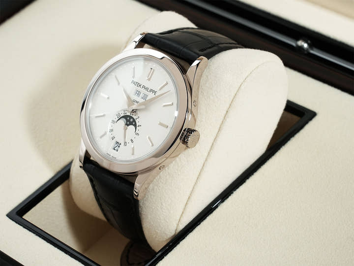 Patek Philippe Annual Calendar Moon Phase Ref. 5396G-011 White Gold Silver Opaline Dial