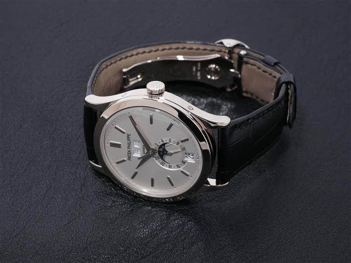 Patek Philippe Annual Calendar Moon Phase Ref. 5396G-011 White Gold Silver Opaline Dial