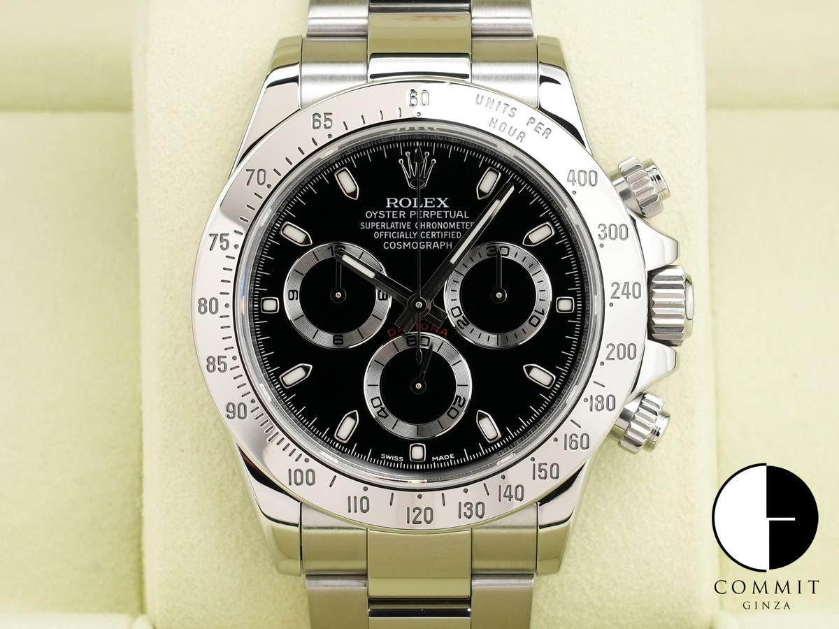 ロレックス デイトナ Ref.116520 ステンレススチール ブラック文字盤 美中古 femu3rj2