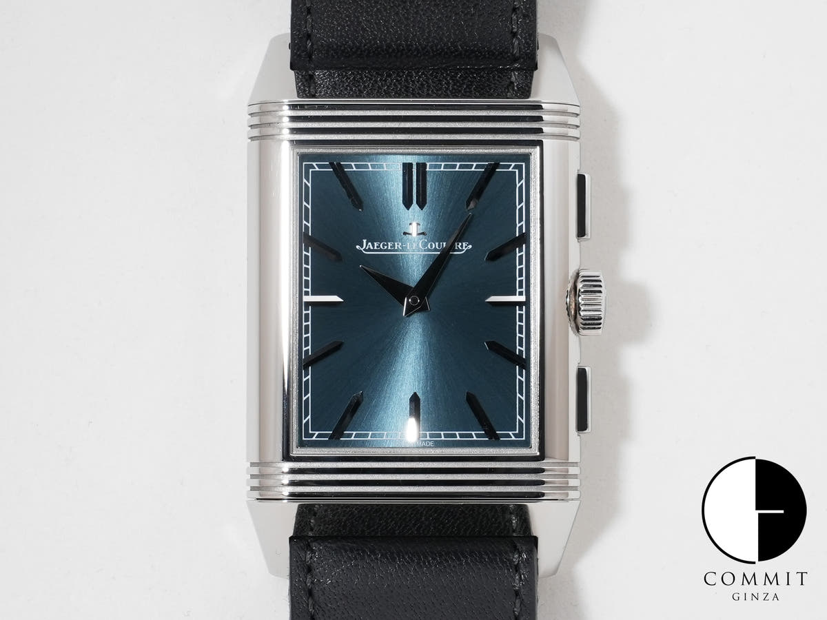 Jaeger-LeCoultre Reverso Tribute Chronograph Ref.Q389848J SS Blue-gray x skeleton dial Good condition 7732rxag