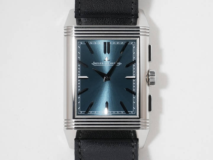 Jaeger-LeCoultre Reverso Tribute Chronograph Ref.Q389848J SS Blue-gray x skeleton dial Good condition 7732rxag