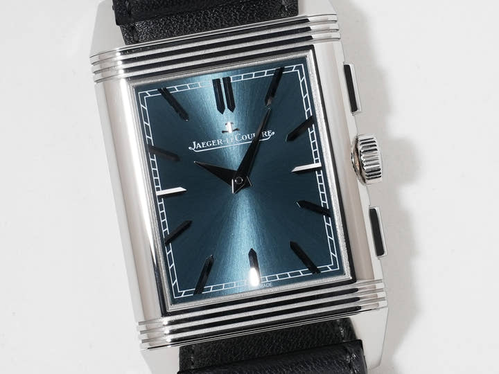 Jaeger-LeCoultre Reverso Tribute Chronograph Ref.Q389848J SS Blue-gray x skeleton dial Good condition 7732rxag