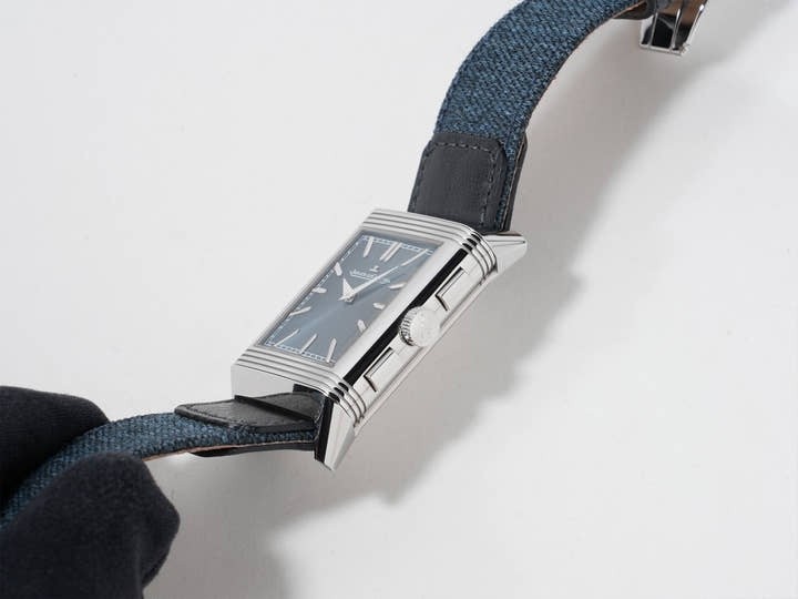 Jaeger-LeCoultre Reverso Tribute Chronograph Ref.Q389848J SS Blue-gray x skeleton dial Good condition 7732rxag