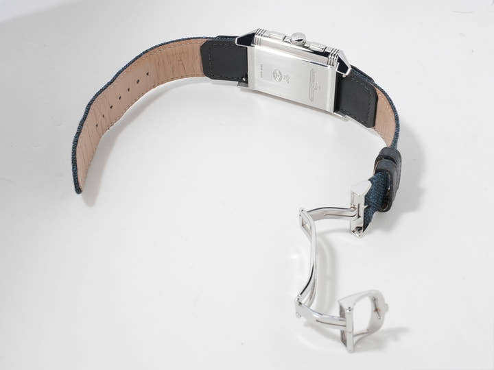 Jaeger-LeCoultre Reverso Tribute Chronograph Ref.Q389848J SS Blue-gray x skeleton dial Good condition 7732rxag