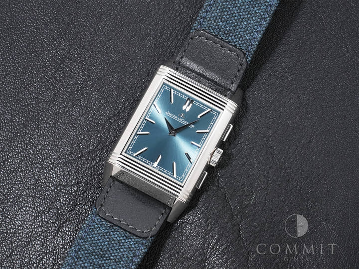 Jaeger-LeCoultre Reverso Tribute Chronograph Ref.Q389848J SS Blue-gray x skeleton dial Good condition 7732rxag