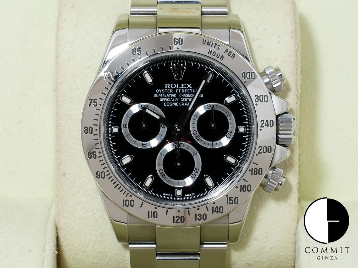 ロレックス デイトナ Ref.116520 ステンレススチール ブラック文字盤 中古 qibmz753