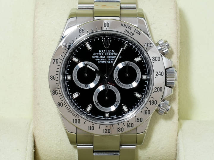 ロレックス デイトナ Ref.116520 ステンレススチール ブラック文字盤 中古 qibmz753