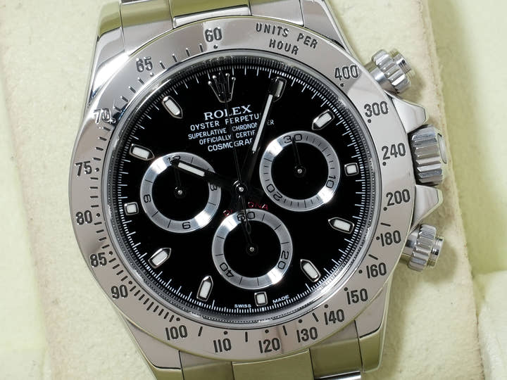 ロレックス デイトナ Ref.116520 ステンレススチール ブラック文字盤 中古 qibmz753
