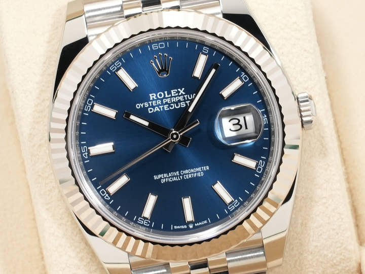 Rolex Datejust 41 Ref. 126334 Stainless Steel/White Gold Bright Blue Dial Jubilee Bracelet