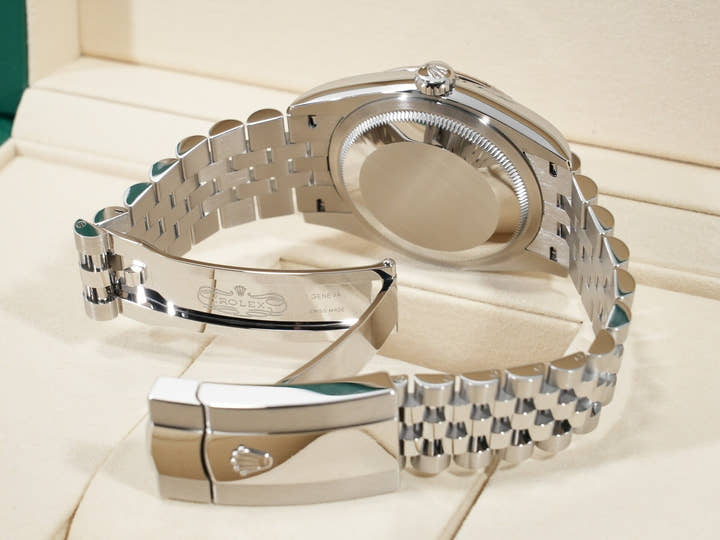 ロレックス デイトジャスト36 Ref.126234 ステンレススチール/ホワイトゴールド ダイヤモンド入りピンク文字盤 ジュビリーブレスレット