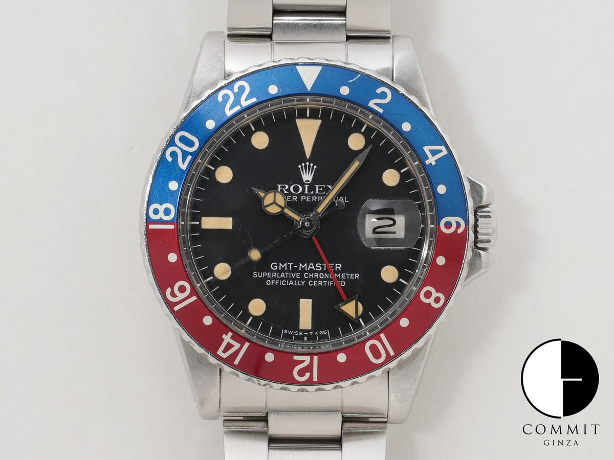 ロレックス GMTマスター Ref.1675 ステンレススチール ブラック文字盤 オイスターブレスレット 中古 9q3cw7qs