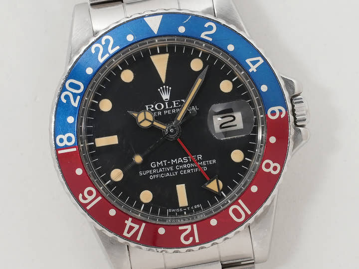 ロレックス GMTマスター Ref.1675 ステンレススチール ブラック文字盤 オイスターブレスレット 中古 9q3cw7qs