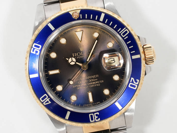 ロレックス サブマリーナー デイト Ref.16803 ステンレススチール/イエローゴールド ブルー文字盤