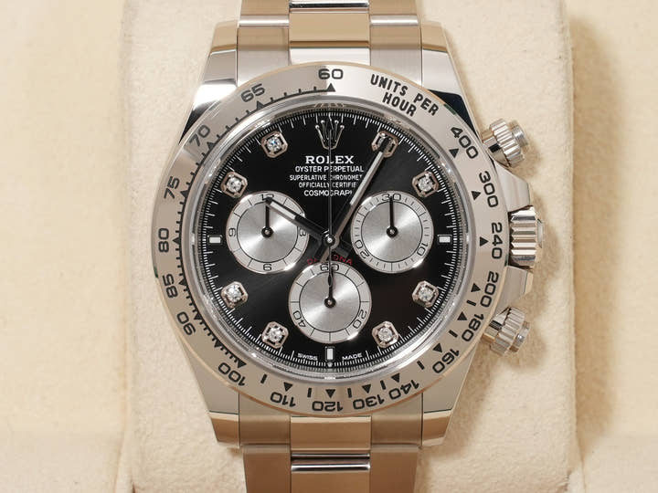 ロレックス デイトナ Ref.126509G ホワイトゴールド ブライトブラックxスチールx8Pダイヤ文字盤