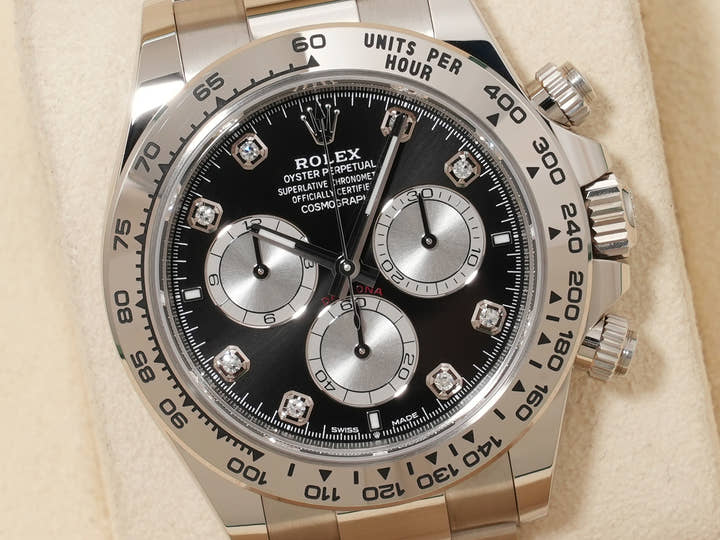 ロレックス デイトナ Ref.126509G ホワイトゴールド ブライトブラックxスチールx8Pダイヤ文字盤