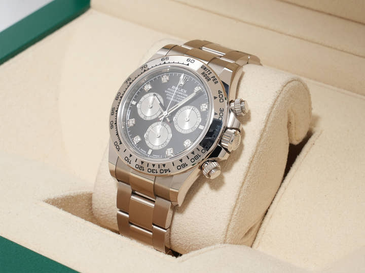 ロレックス デイトナ Ref.126509G ホワイトゴールド ブライトブラックxスチールx8Pダイヤ文字盤