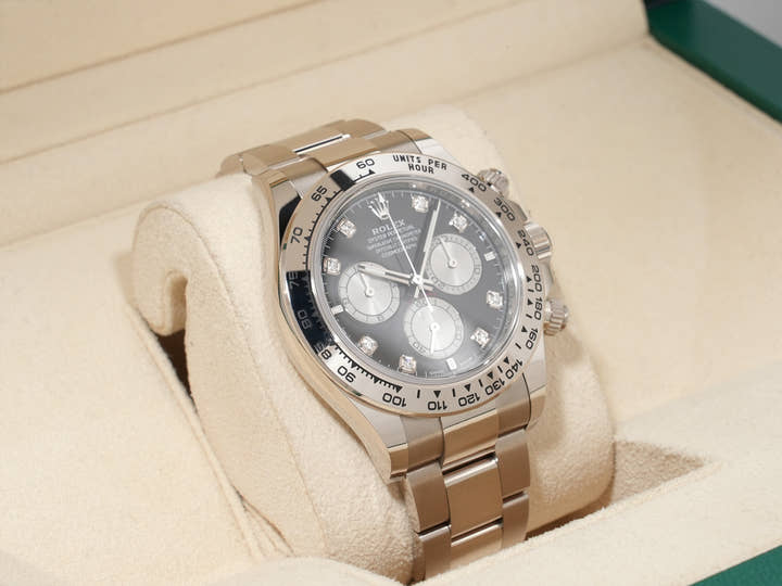 ロレックス デイトナ Ref.126509G ホワイトゴールド ブライトブラックxスチールx8Pダイヤ文字盤