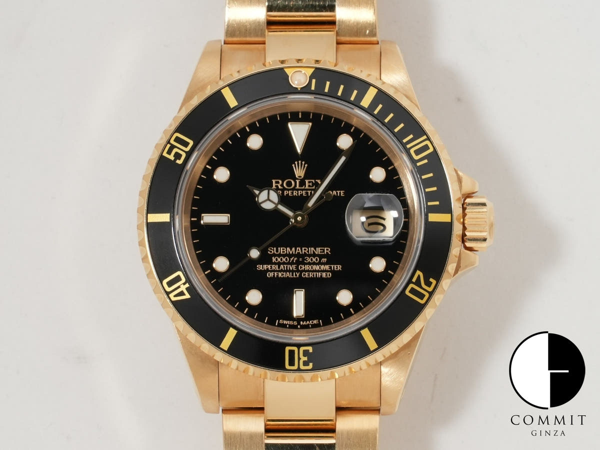 ロレックス サブマリーナー デイト Ref.16618 イエローゴールド ブラック文字盤