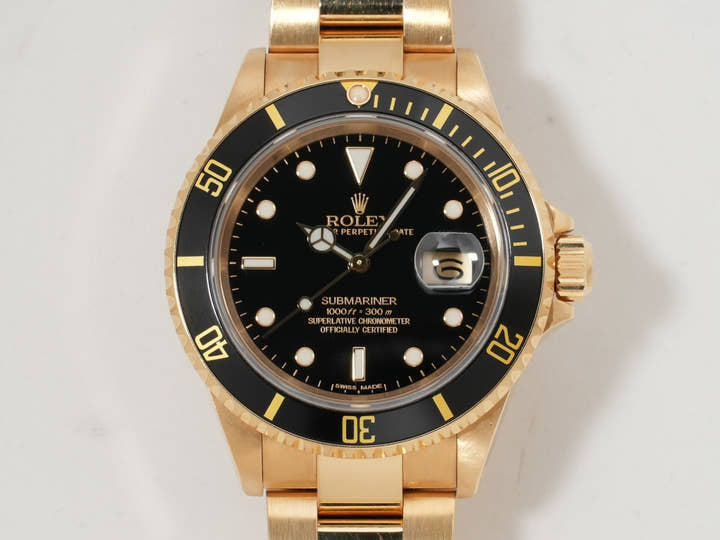 ロレックス サブマリーナー デイト Ref.16618 イエローゴールド ブラック文字盤