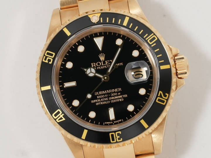ロレックス サブマリーナー デイト Ref.16618 イエローゴールド ブラック文字盤
