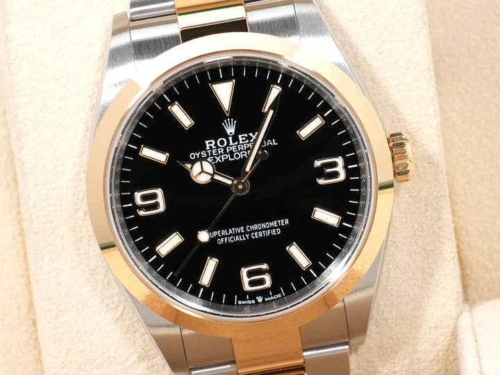 ロレックス エクスプローラー36 Ref.124273 ステンレススチール/イエローゴールド ブラック文字盤