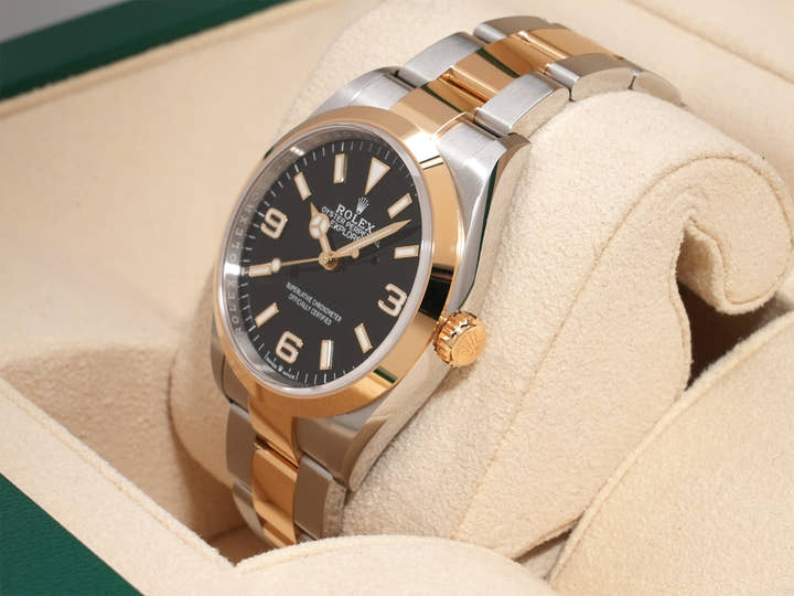 ロレックス エクスプローラー36 Ref.124273 ステンレススチール/イエローゴールド ブラック文字盤