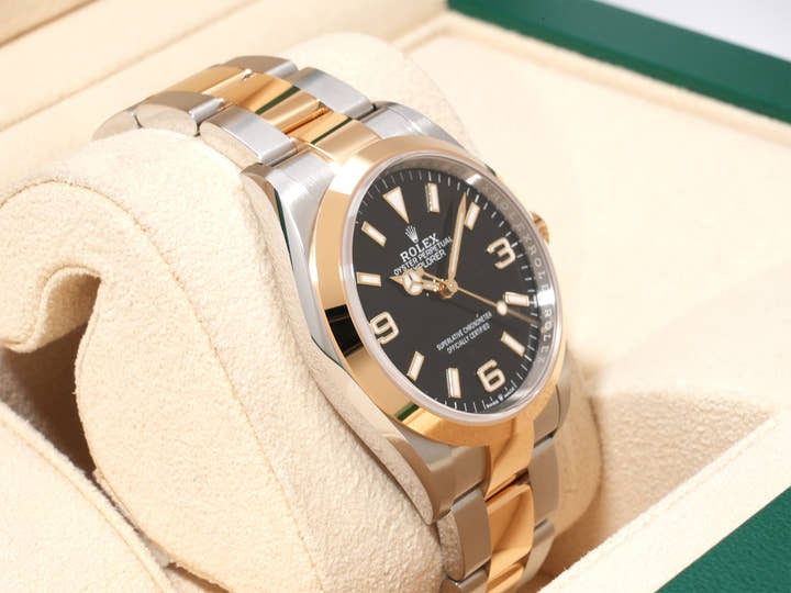 ロレックス エクスプローラー36 Ref.124273 ステンレススチール/イエローゴールド ブラック文字盤