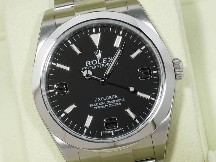 ロレックス エクスプローラーI Ref.214270 ステンレススチール ブラック文字盤