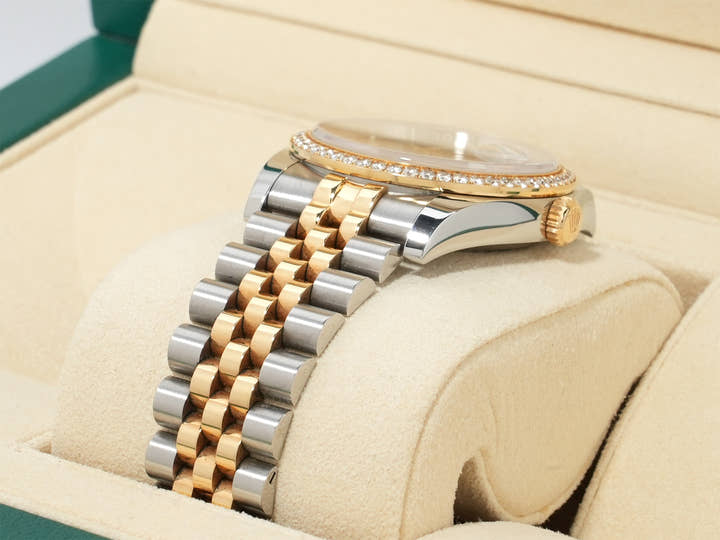 ロレックス デイトジャスト Ref.116243 ステンレススチール/イエローゴールド グリーンフラワー文字盤 ジュビリーブレスレット