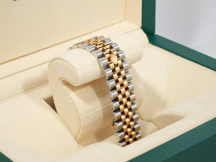 ロレックス デイトジャスト Ref.116243 ステンレススチール/イエローゴールド グリーンフラワー文字盤 ジュビリーブレスレット