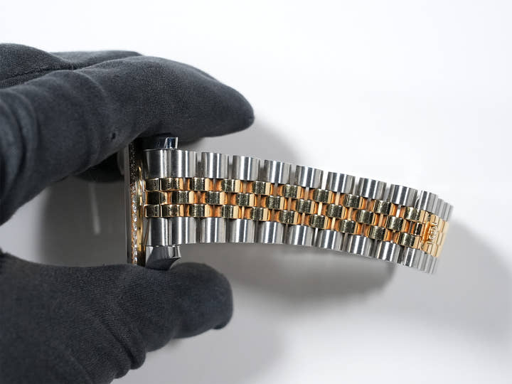 ロレックス デイトジャスト Ref.116243 ステンレススチール/イエローゴールド グリーンフラワー文字盤 ジュビリーブレスレット