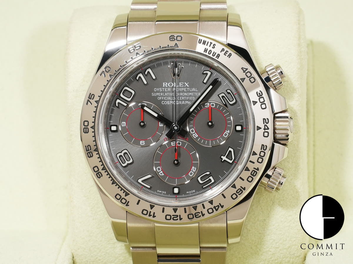 ロレックス デイトナ Ref.116509 ホワイトゴールド グレーアラビア文字盤 中古 nxvjxa93