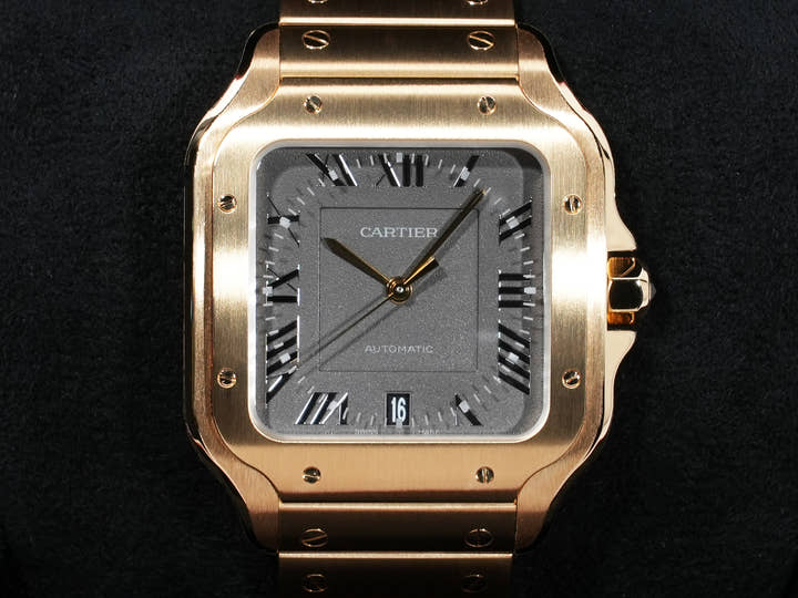 Cartier Santos-de-Cartier LM Japan Limited Edition Ref. WGSA0101 Yellow Gold Gray Dial Unused kshyoxqw