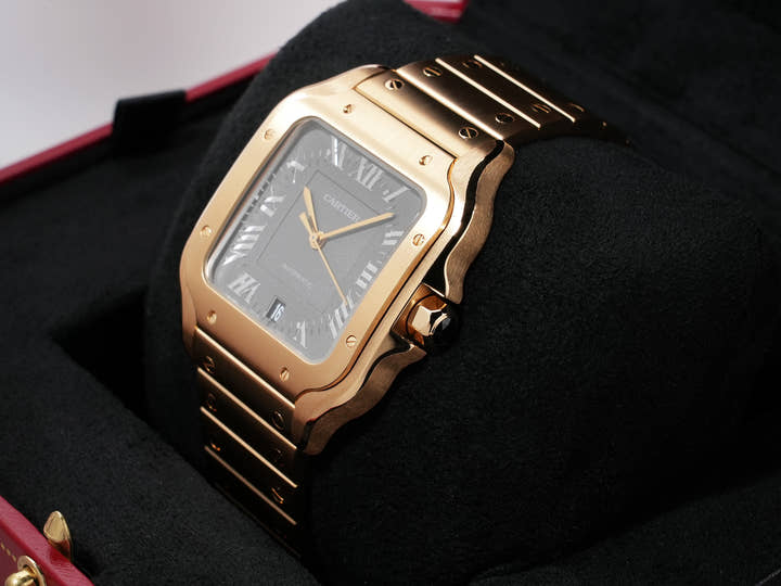 Cartier Santos-de-Cartier LM Japan Limited Edition Ref. WGSA0101 Yellow Gold Gray Dial Unused kshyoxqw