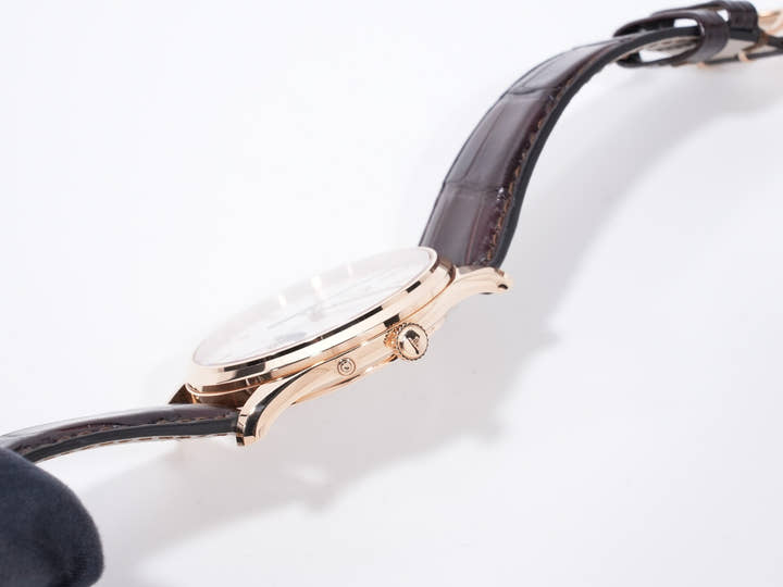 ジャガールクルト マスター ウルトラスリム ムーンフェイズ Ref.Q1362510 18KPG エッグシェルベージュ文字盤 美中古 curswbda