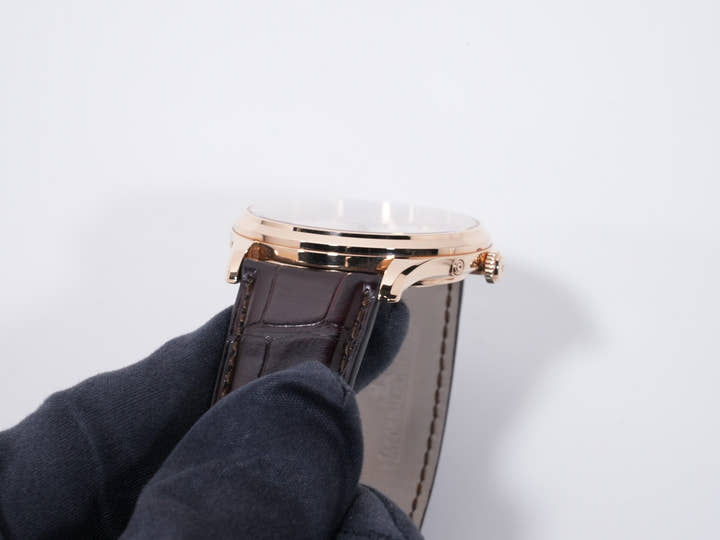 ジャガールクルト マスター ウルトラスリム ムーンフェイズ Ref.Q1362510 18KPG エッグシェルベージュ文字盤 美中古 curswbda