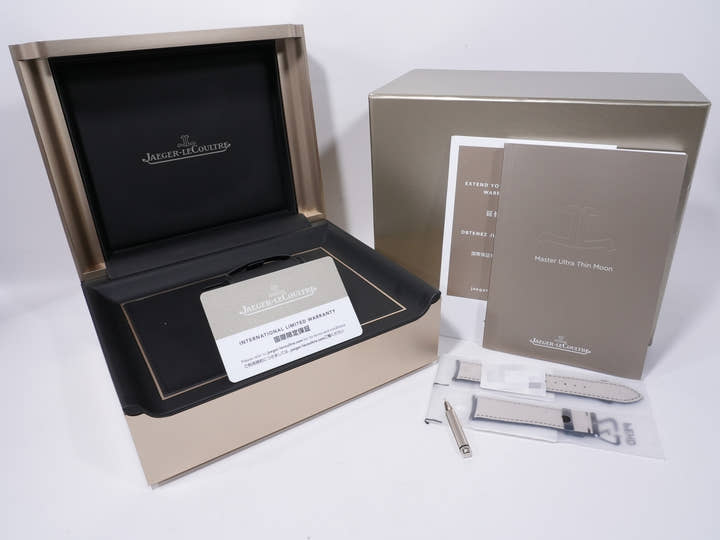 ジャガールクルト マスター ウルトラスリム ムーンフェイズ Ref.Q1362510 18KPG エッグシェルベージュ文字盤 美中古 curswbda