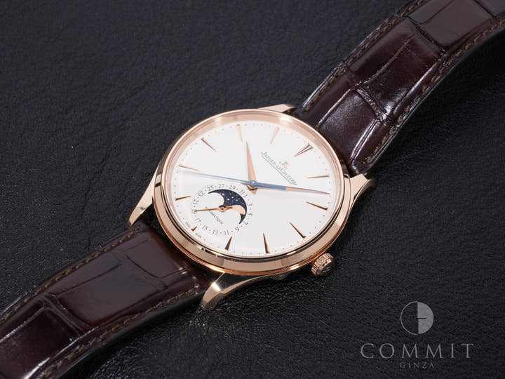 ジャガールクルト マスター ウルトラスリム ムーンフェイズ Ref.Q1362510 18KPG エッグシェルベージュ文字盤 美中古 curswbda