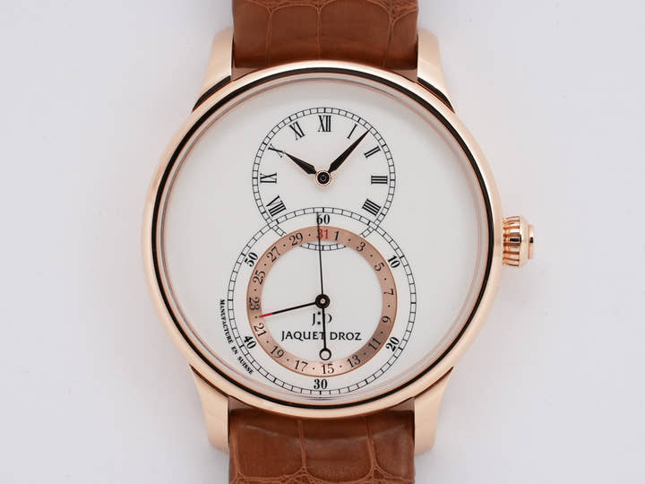 ジャケドロー グラン・セコンド カンティエーム アイボリーエナメル Ref.J007023200 ローズゴールド アイボリーエナメル文字盤 美中古 433mokmg