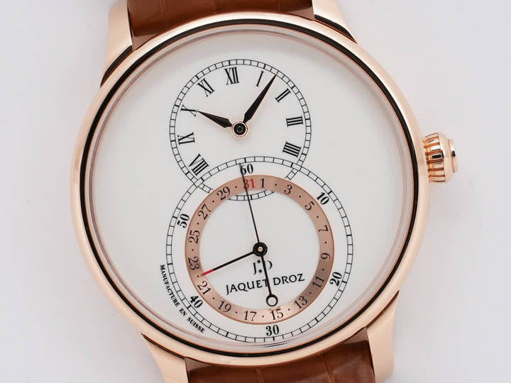 ジャケドロー グラン・セコンド カンティエーム アイボリーエナメル Ref.J007023200 ローズゴールド アイボリーエナメル文字盤 美中古 433mokmg